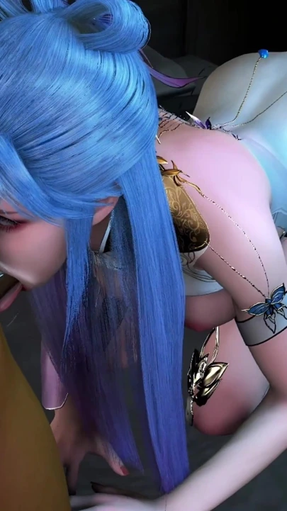 3 boyutlu sevimli kostümlü hatun seksi elbise giyiyor ve yaşlı yarakla aldatıyor