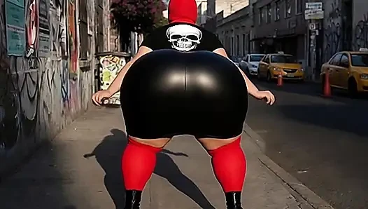Siyah gotik kıyafetli büyük götlü gotik latin