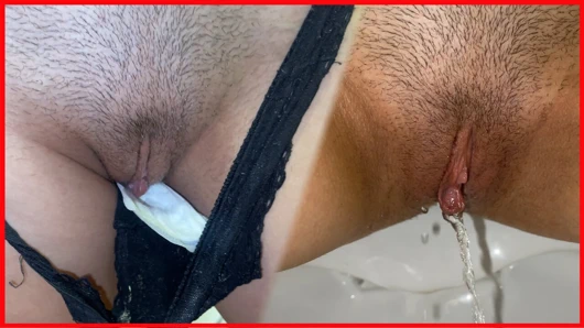 Derleme! Yastıklı farklı külotlara işiyor! Close! POV!