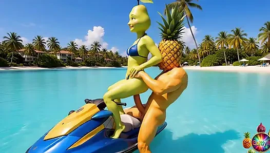 Bölüm 4 - sevimli ananas kızı ve tatlı avokado adam nazik tropikal anları paylaşıyor yapay zeka hentai