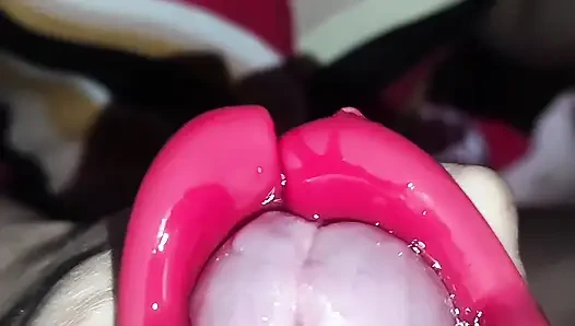 POV - Big cock and hot brunette wanking of greedy pussy