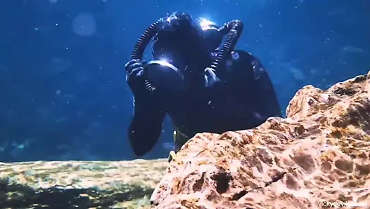 Nefes nefese sualtı-hava tükeniyor tüplü dalış