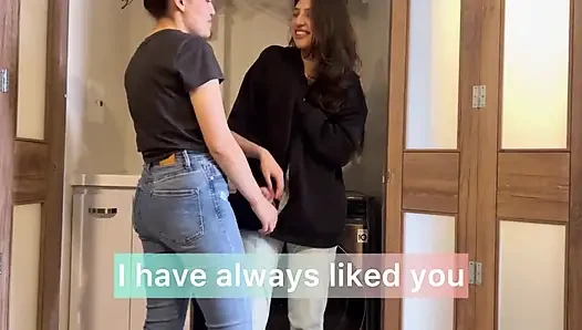 Two married women meet to finger each other in their dirty pussies