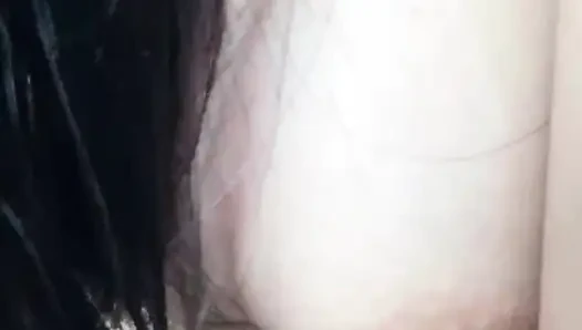 Colmek fışkırtmak için orta boy dildo kullanıyor