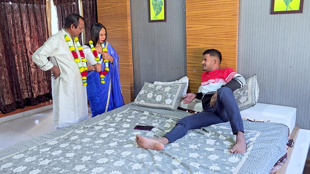 Indian Real Sex, Husband & Wife & stepSon, Threesome Hardcore Sex milf mom sex