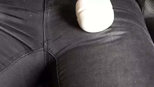 engens tretch jeans içinde vibratör orgazm