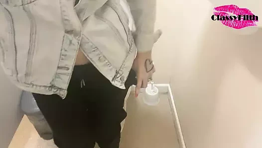 Classy Filth pissing in public toilets