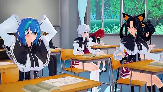 Öğretmen Rossweisse bana sakso çekmem için beni gözaltına gönderiyor - dxd ntr madness series