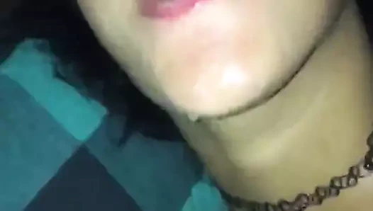 Siyah kız ürktü! güzel yüz!