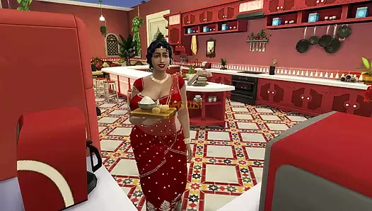 Desi Telugu Busty Saree Aunty Lakshmi got seduced by a young boy - Vol 1, Part 1 - Wicked Whims - With English Subtitles