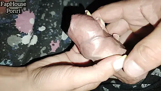 Secretly Used His Stepsister's Hand and Cum on Her Palm