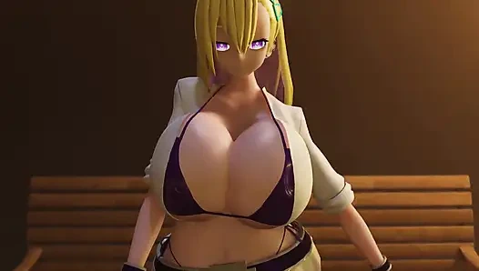 İri göğüslü genç kız dans ediyor ve seks yapıyor