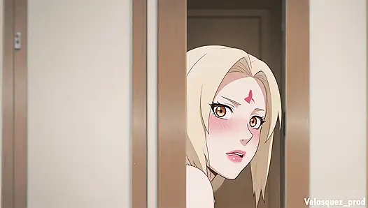 Tsunade'in üvey annesi yanlışlıkla üvey oğlunun büyük penisini gördü ve karşı koyamadı. Tsunade hentai cosplay
