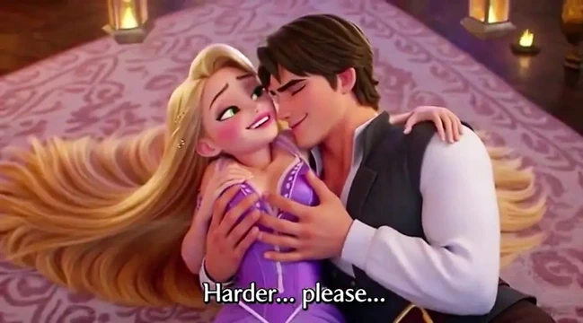 Rapunzel ve flynn binici fener kulesi tutkusu - romantik 3 boyutlu anime