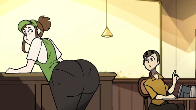 Пухлая милфа-бариста с гигантскими сиськами с лактацией - 3D мультяшная пародия, штаб-дом