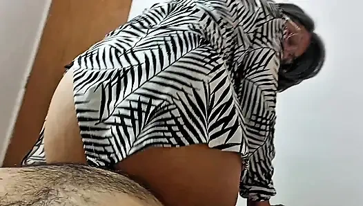 My stepsister catches me masturbating in her bed.