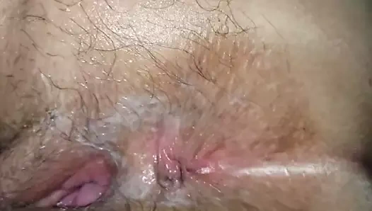 Krem pasta seksi sıkı doğal karısının kıçı