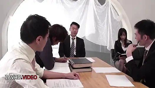 Yaramaz Japon ofis yıldızı rina mayuzumi işten sonra büyük memeli kıvrımlarıyla baştan çıkarıyor