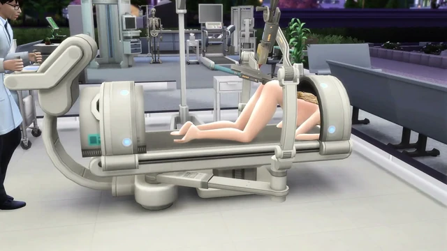 Doctor can't resist beautiful patient. The Sims