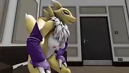 Renamon bir ejderha yapay penis sürme
