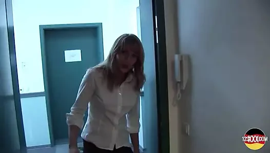 Round Titted Slut Playing with Her Purple Dildo