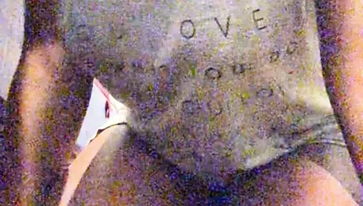 Slutty exhibitionist ebony milf showing off her freshly waxed tight pussy and asshole