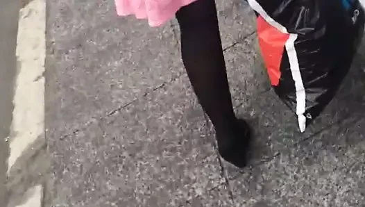 Madura en pantimedias negras