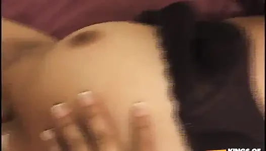 Asian Teen Gets Her Hairy Pussy Screwed by Black and White Guys