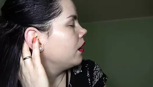 Dev kadın güzel Anna bakış açısı yakın çekimde seninle oynuyor