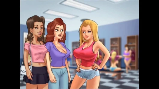 Summertime saga Bitch getting fucked inside locker