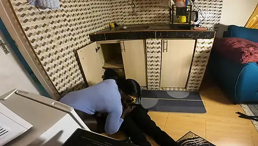 Horny Plumber Drilling Her Big Ass