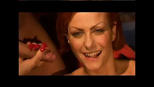 Busty Redhead MILF with Hairy Pussy Ass Fucked and Cumshot in Mouth by Big Vintage Cock