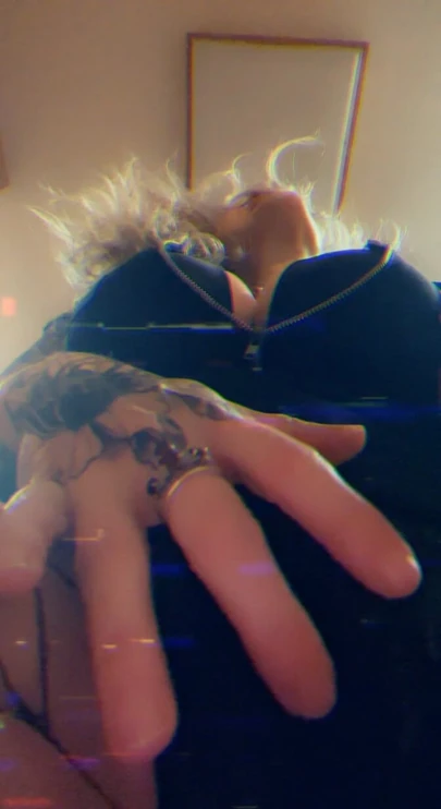 Blonde tickles herself over panties