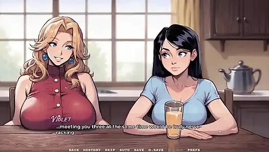 Yeni Kız Arkadaşım Tabu Hentai Oyunu Bölüm 48 Üvey babamın mutfakta üvey annem ve kız arkadaşımla birlikte olmasına şaşırtım!