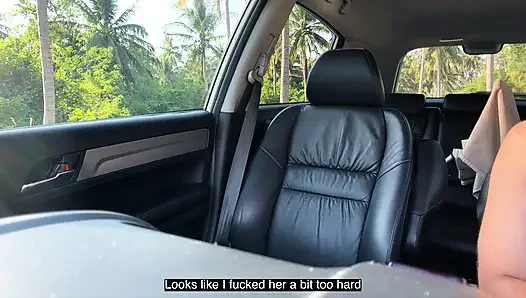 Otostop çekiyor ve yabancılarla sikişiyorum. Yüz sikişi, derin gırtlak, büyük boşalma