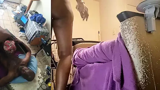 Büyük memeler okşayarak ona kedi