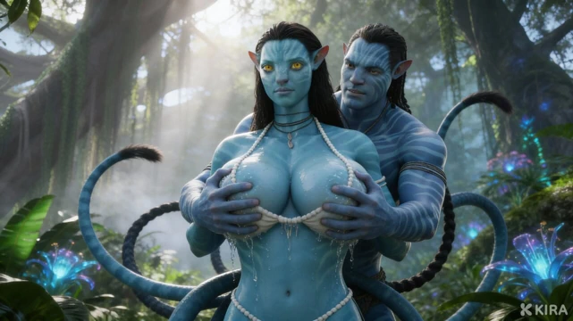 Avatar'dan Na'Vi Pandora'nın dünyasında Jake Sully'i satın almak için sikiliyor