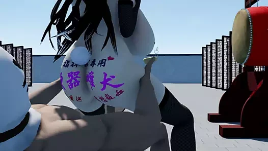 Büyük ve kalın bir penis, sırtını kamburlaştırmak ve boşalmak için fırsat bekleyen güzelin vajinasını parlatıyor