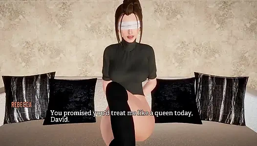 Hayatta bir kez yatakta oturan güzel çıplak bir bayan