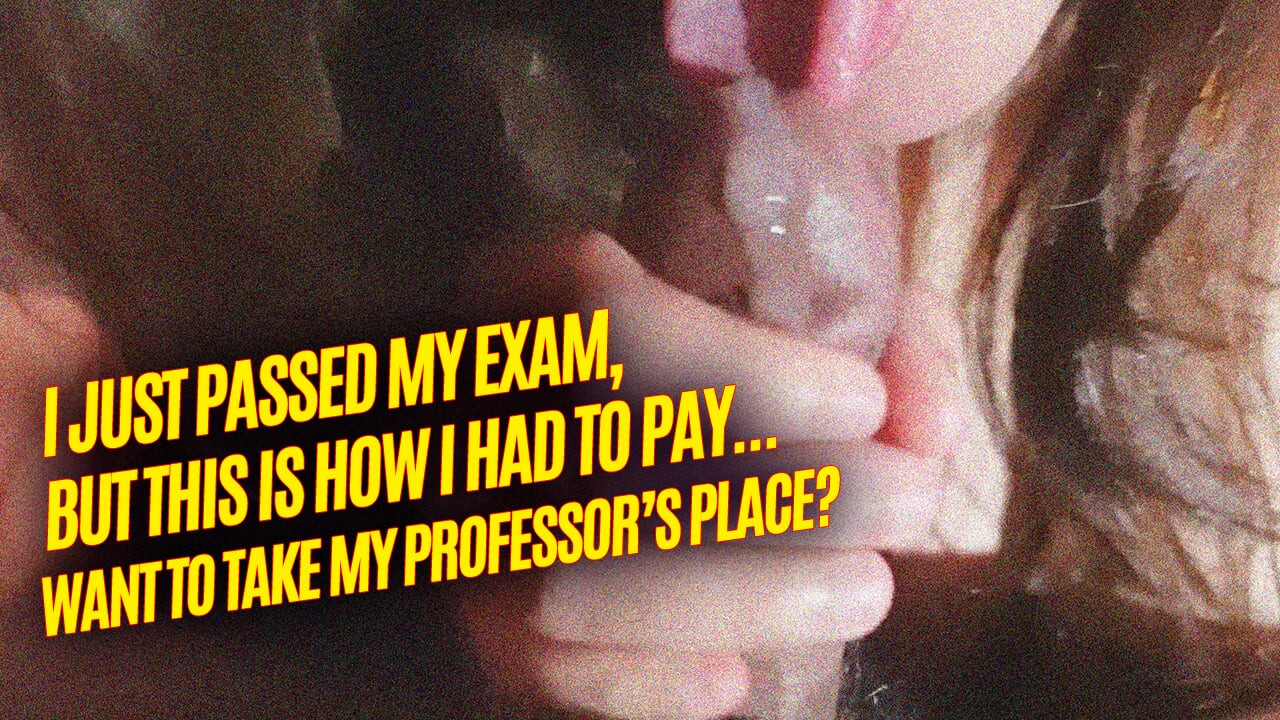 Bokep Indonesia | Naughty college student passes exam but pays with professor's blowjob, sucks greedy dick and swallows hot cum until it is finished!