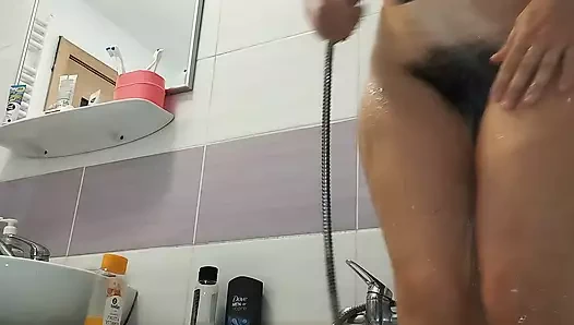 Hot latina with big ass, hairy pussy, big tits, big ass. Horny mom strips and masturbates with moans.