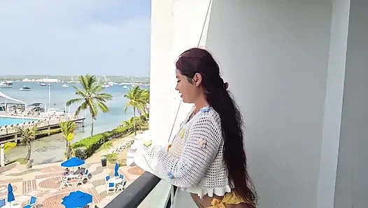 Güzel Bir Koca Götlü Turistle San Andres Kolombiya Sahillerinde Sert Lanet