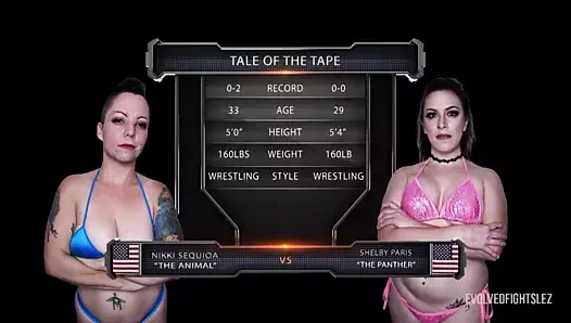 Nikki sequoia vs shelby paris içinde kaba lezbiyen seks mücadele