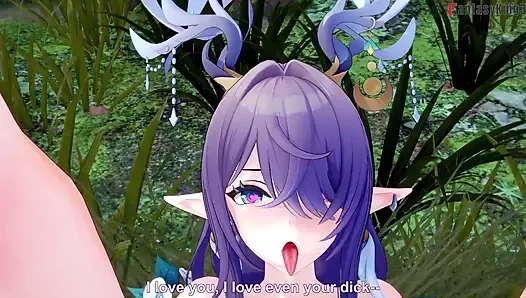 Lauma quente ahegao sexo na floresta - Genshin Impact