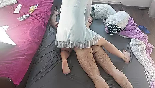 Amateur couple sensual massage with oil. Hot amateur couple forplay.