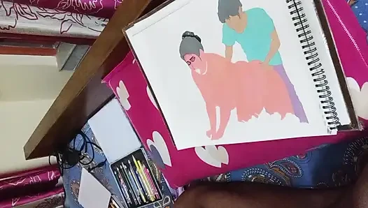 Seksi ama zavallı Hintli köylü kadın sebze parasını ödemek için bir sebze satıcısını sikiyor