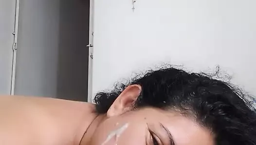 Komşu gırtlağına kadar emiyor itaatkar latin