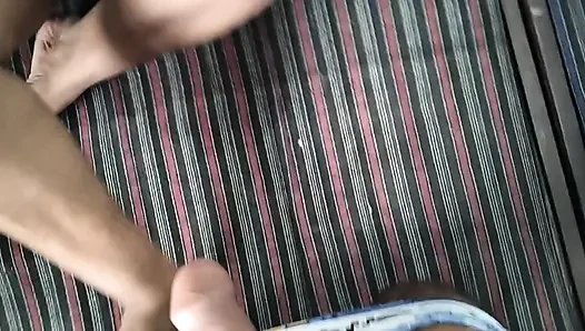 My boss's son saw me fingering my pussy and then made my sweet pussy