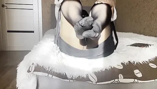 Külotlu çoraplı büyük götlü Arap üvey anne