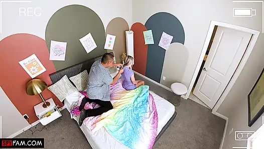 Stepdad Makes Stepdaughter Play With His Cock